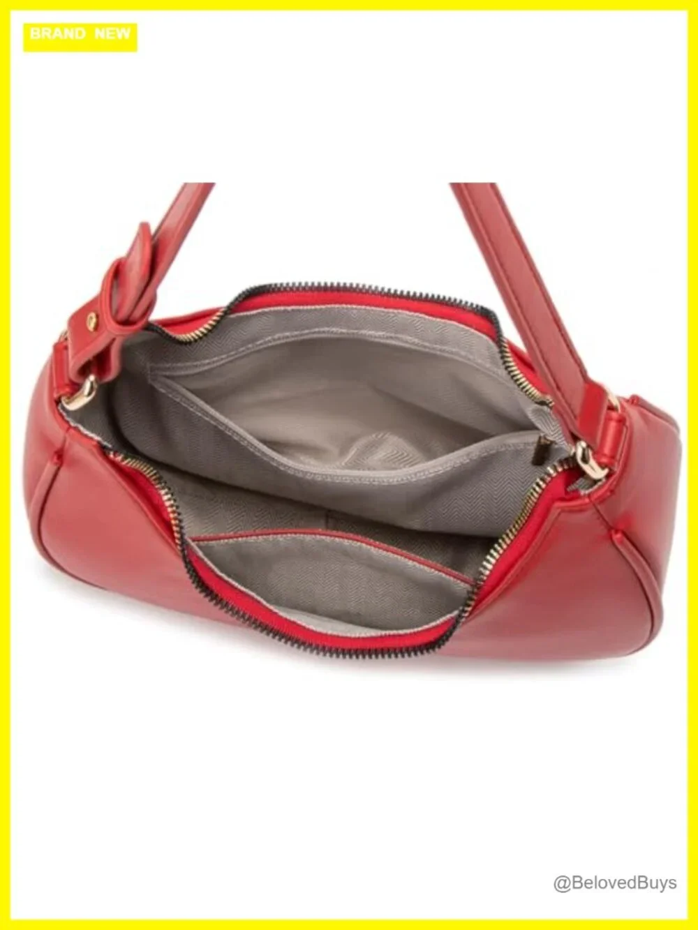 PU Leather Hobo Tote Handbag Underarm Mini Clutch Purse with Zipper Closure